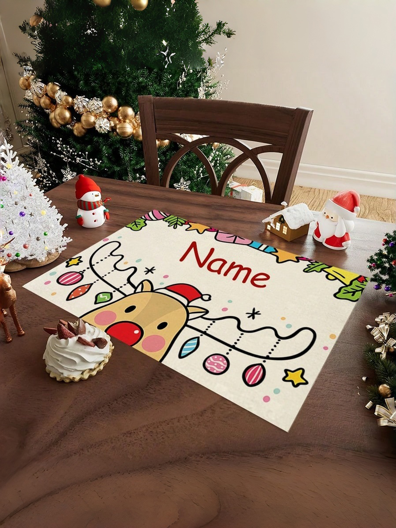 Personalized Christmas Reindeer Placemats